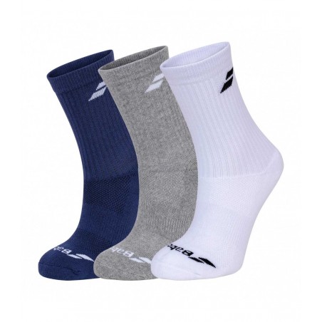 Calcetines Babolat Pack 3 Pares White/Estate Blue/Grey